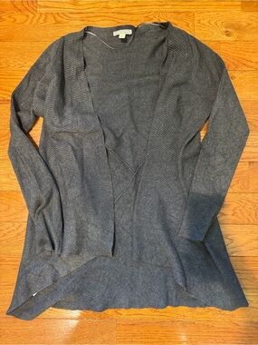 Dana Buchman Charcoal Open-Front Ribbed Women's Cardigan
